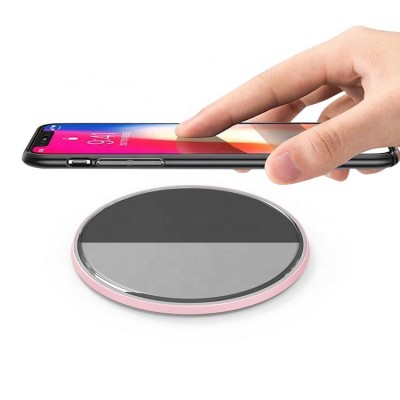 For iphone for Samsung Round mirror wireless charger 10W QI cordless charger